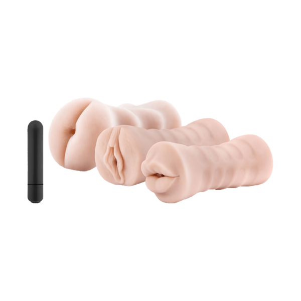 Blush Novelties M For Men 3Pack Vibrating Stroker Kit