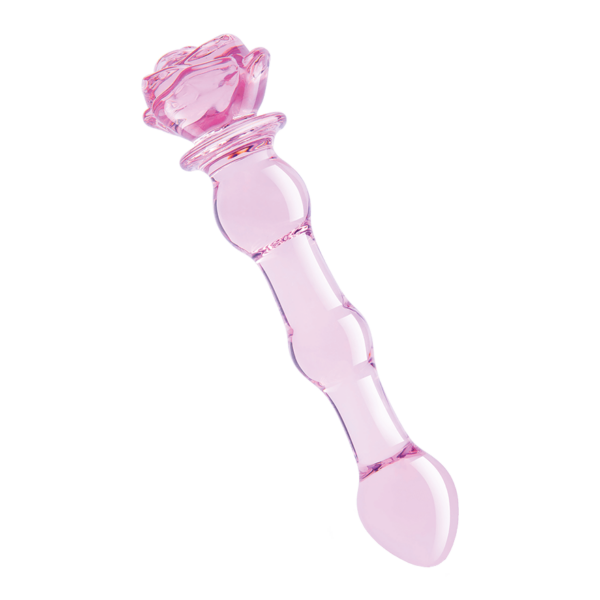 Dream Toys Glaze Glass - Rosebud Beaded Dildo