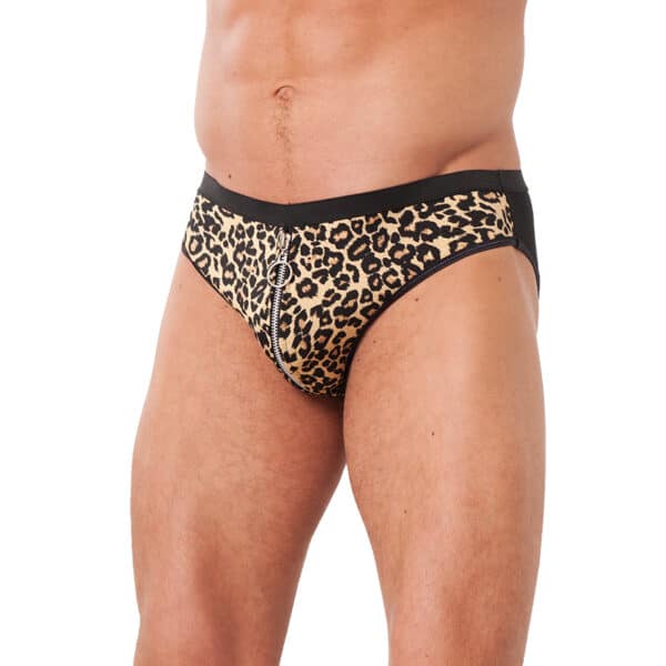 Rimba Sexy Leoparden-Slip mit Reißverschluss