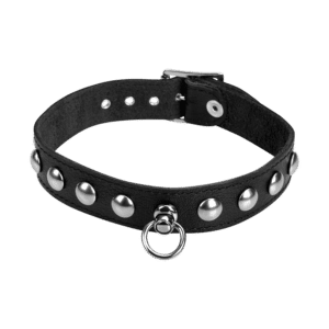 Rimba Leder-Halsband mit Rundnieten