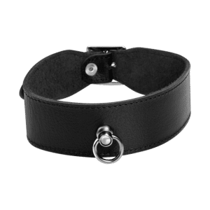 Rimba Breites Leder-Halsband mit O-Ring