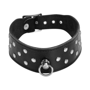 Rimba Breites Leder-Halsband mit Flachnieten