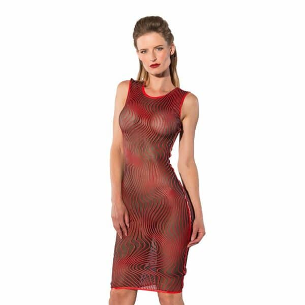 Guilty Pleasure Midi-Kleid mit Latex-Streifen