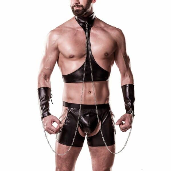 Grey Velvet Harness Set im Wetlook